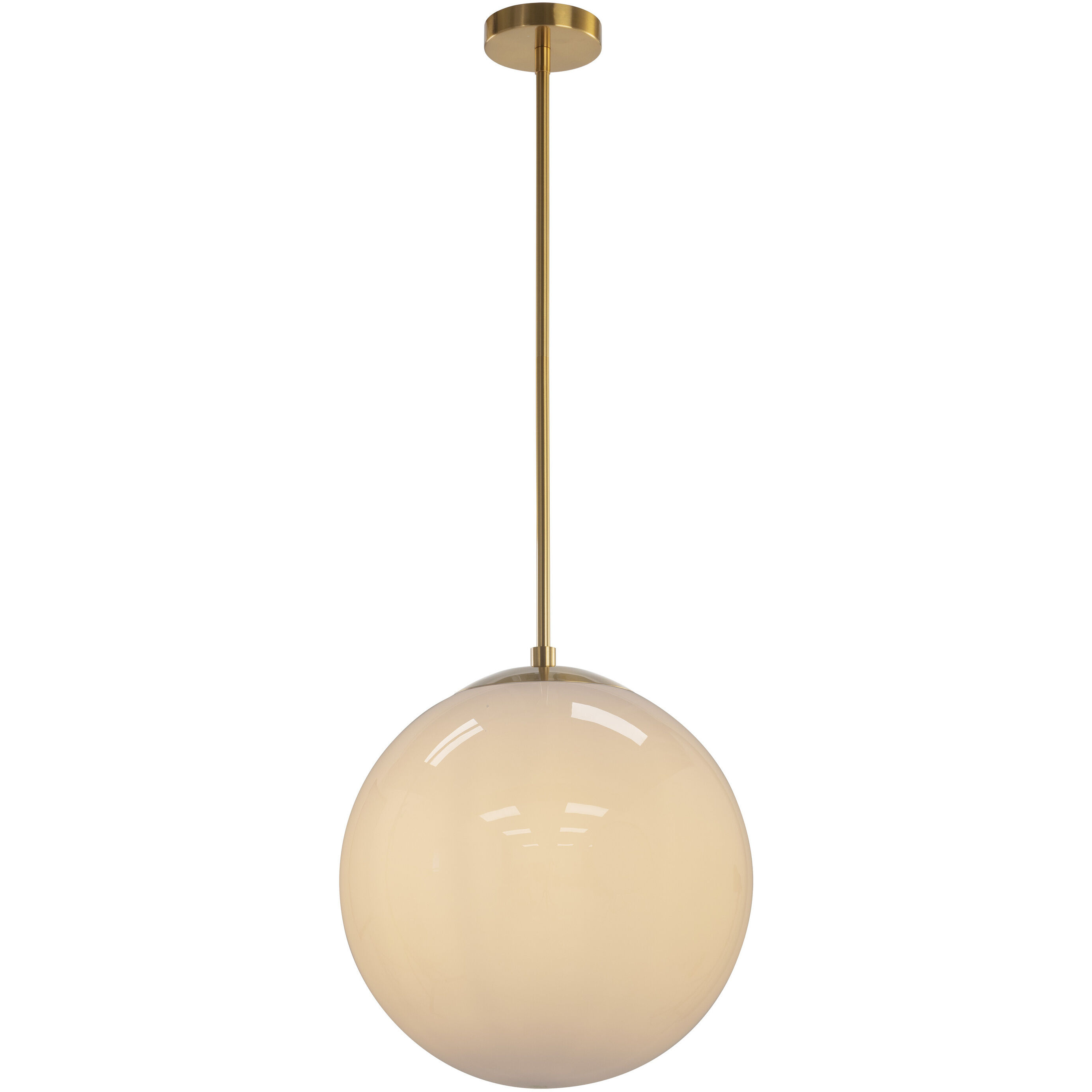 Belle 1 Light White / Brass Pendant Ceiling Light